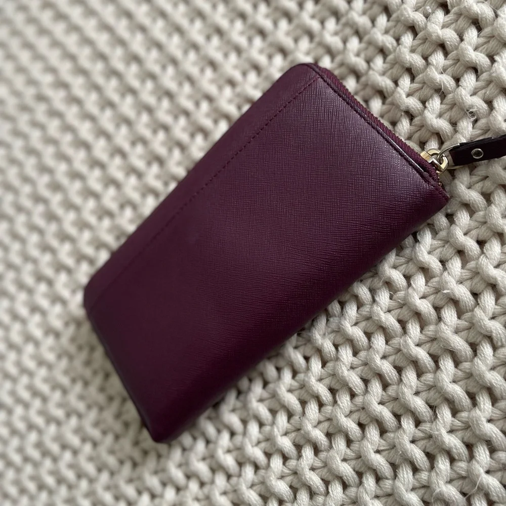 Kate Spade Burgendy Neda Laurel Way Leather Wallet - Picture 3 of 5